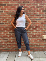 Denim Look Frill Pocket Trousers Sasha